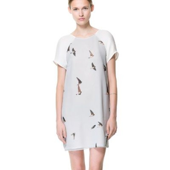 Zara Dresses & Skirts - Zara Bird Print Raglan Loose Fit Dress